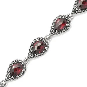 Doğal Taşlı Gümüş Bileklik HSBLK-080