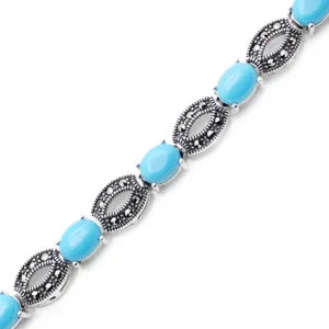 Doğal Taşlı Gümüş Bileklik HSBLK-098