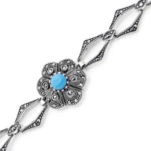 Doğal Taşlı Gümüş Bileklik HSBLK-104