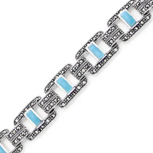 Doğal Taşlı Gümüş Bileklik HSBLK-109