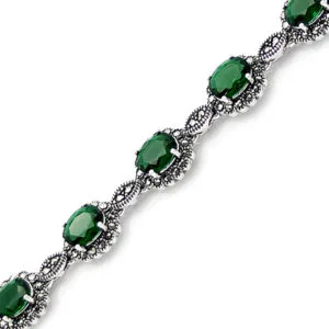 Doğal Taşlı Gümüş Bileklik HSBLK-119