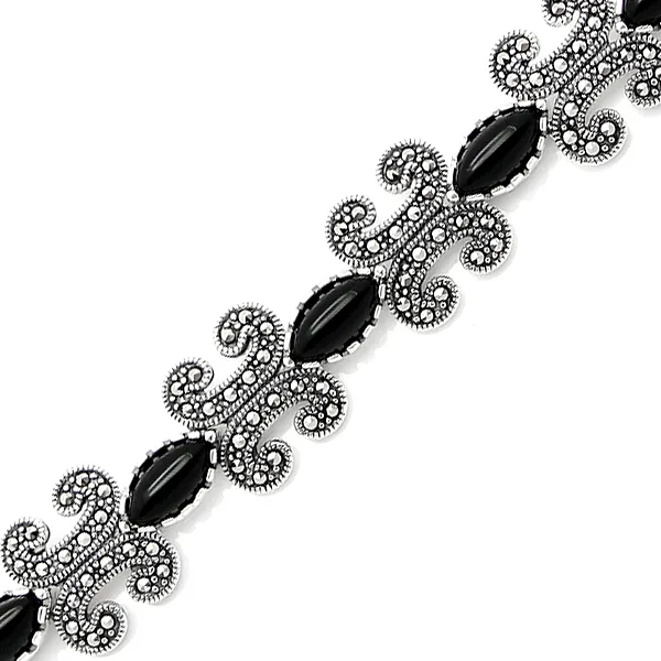 Doğal Taşlı Gümüş Bileklik HSBLK-120