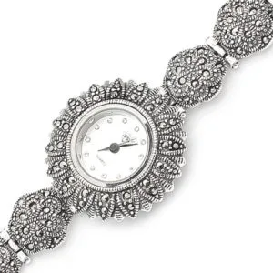 Markazit Taşlı Gümüş Saat HSMSAAT-167