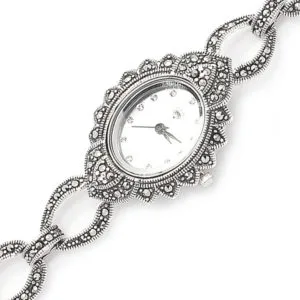 Markazit Taşlı Gümüş Saat HSMSAAT-168