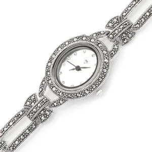 Markazit Taşlı Gümüş Saat HSMSAAT-169