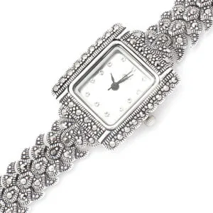 Markazit Taşlı Gümüş Saat HSMSAAT-171