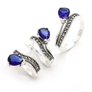 Doğal Taşlı Gümüş Set/Takım HSST-285