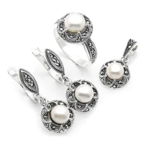 İncili Gümüş Set/Takım HSST-103