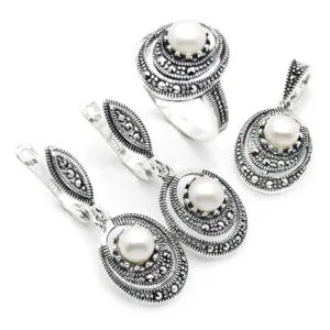 İncili Gümüş Set/Takım HSST-108