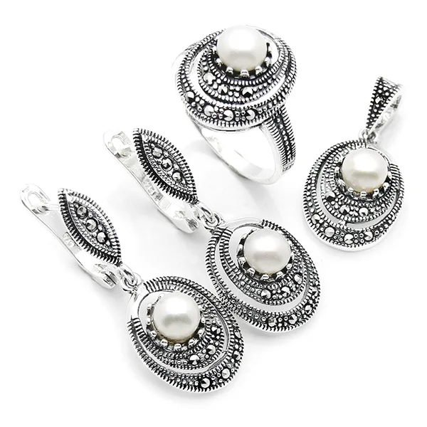 İncili Gümüş Set/Takım HSST-108