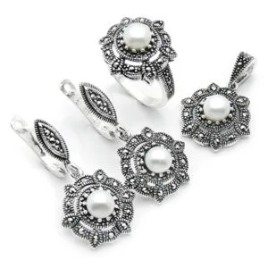 İncili Gümüş Set/Takım HSST-109