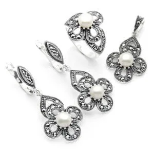 İncili Gümüş Set/Takım HSST-113