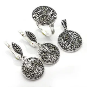 Taşsız/Sade Gümüş Set/Takım HSST-297