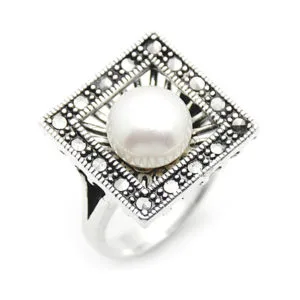 İncili Bayan Gümüş Yüzük HSBY-214