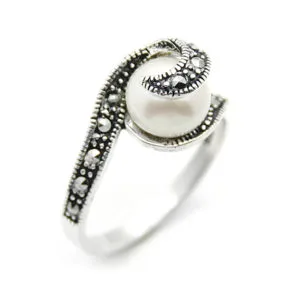 İncili Bayan Gümüş Yüzük HSBY-216