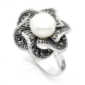 İncili Bayan Gümüş Yüzük HSBY-303